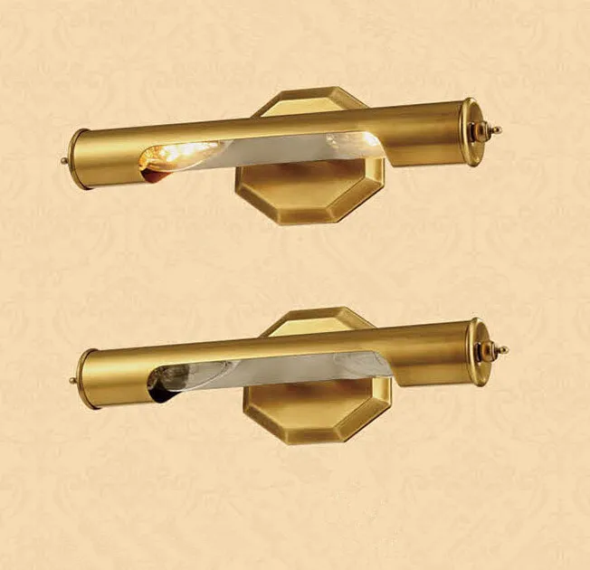

European Copper Mirror Front Lamp Waterproof Toilet Bathroom Wall E14 LED Lamp Free Shipping