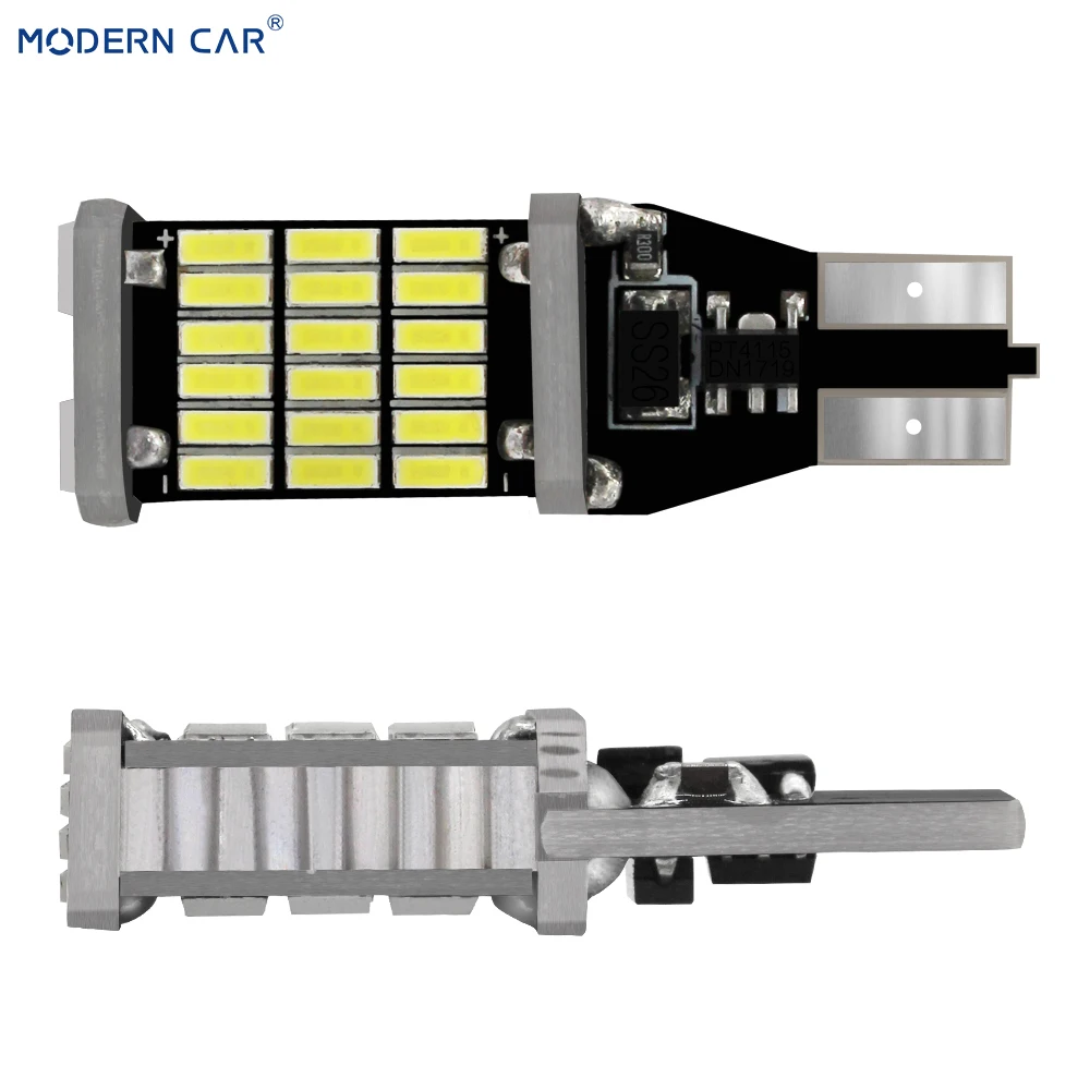Современный автомобильный светодиодный светильник T15 T10 45 4014 45SMD T16 без ошибок Canbus