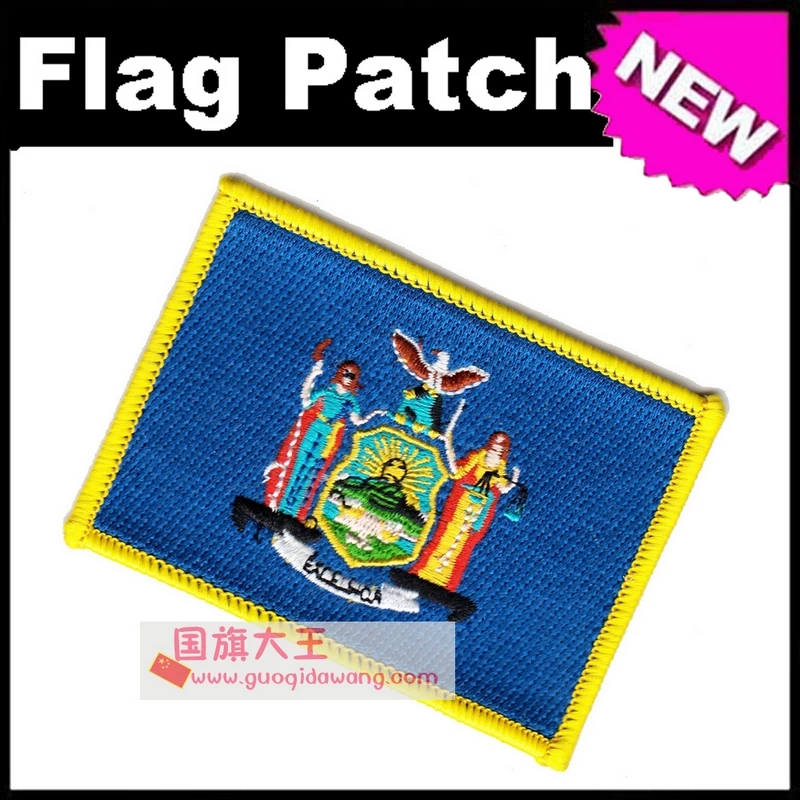 Embroidery Patches USA States flag State of New York Iron on 9.0x6.5cm
