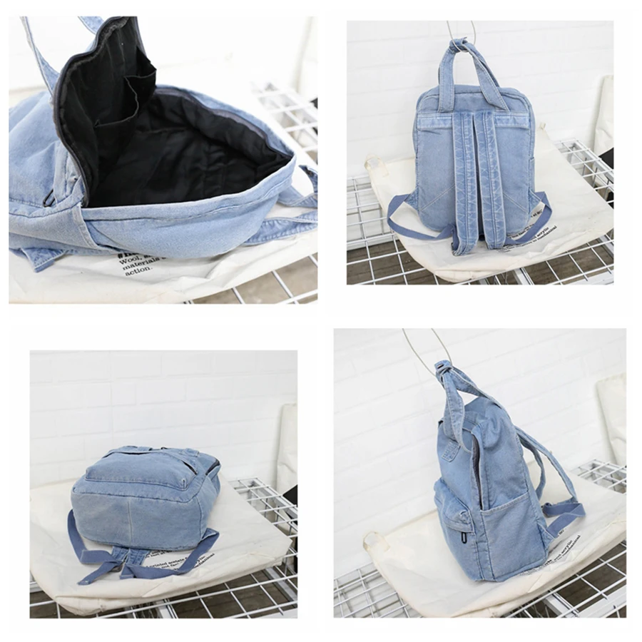 Denim bolso de escuela adolescente Mochila mujer de alta capacidad de las mujeres mochilas para 2019 de los estudiantes Mochila Bolsa harajuku Mochila Denim bolso de escuela adolescente Mochila mujer de alta capacidad de las mujeres mochilas para 2019 de los estudiantes Mochila Bolsa harajuku Mochila