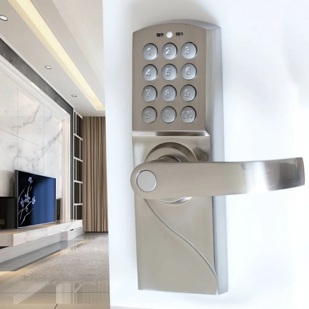 Password Keypad Door Lock With Backup Key Electronic Entry