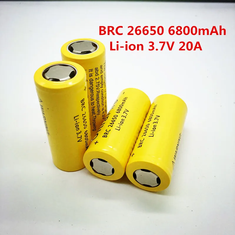 

4PCS/lot 2017New Daweikala 26650-50A 6800mah 26650 Li-ion 3.7v Rechargeable Battery for Flashlight 20A+Free Shipping