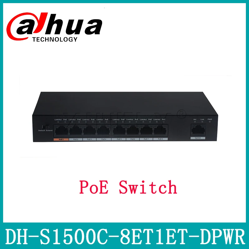 

Dahua DH-S1500C-8ET1ET-DPWR PoE Switch Support POE POE+ Hi-PoE 8CH Ethernet Power Switch Replace DH-S1500C-4ET2ET-DPWR With Logo
