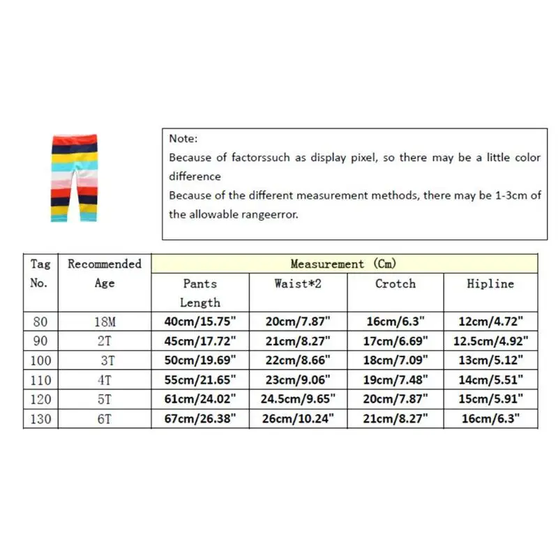 Модные милые леггинсы для маленьких девочек цветные полосатые трикотажные детские штаны, леггинсы детские брюки