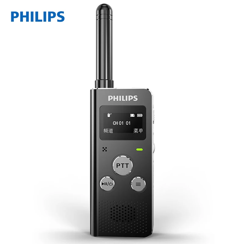 Black Philips Handy Min Walkie Talkie двухстороннее радио длинный диапазон 3,7 V Wolki Tolki 3 км 2 шт - Цвет: Black