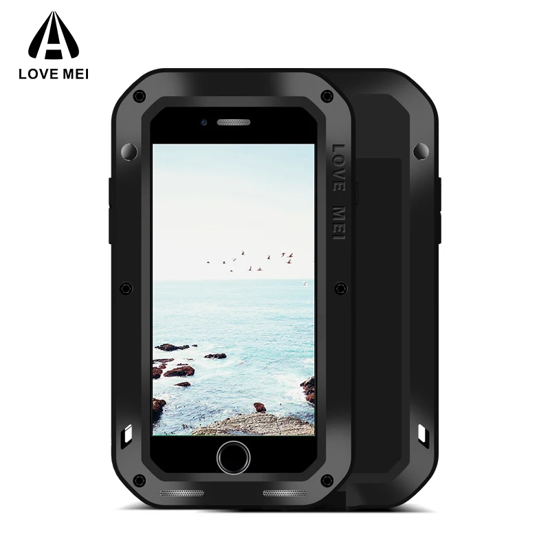 

LOVE MEI Aluminum Metal Case For iPhone 7 8 7 Plus 8 Plus Armor Shockproof Life Waterproof Cover For iPhone7 8 7Plus 8Plus Capa
