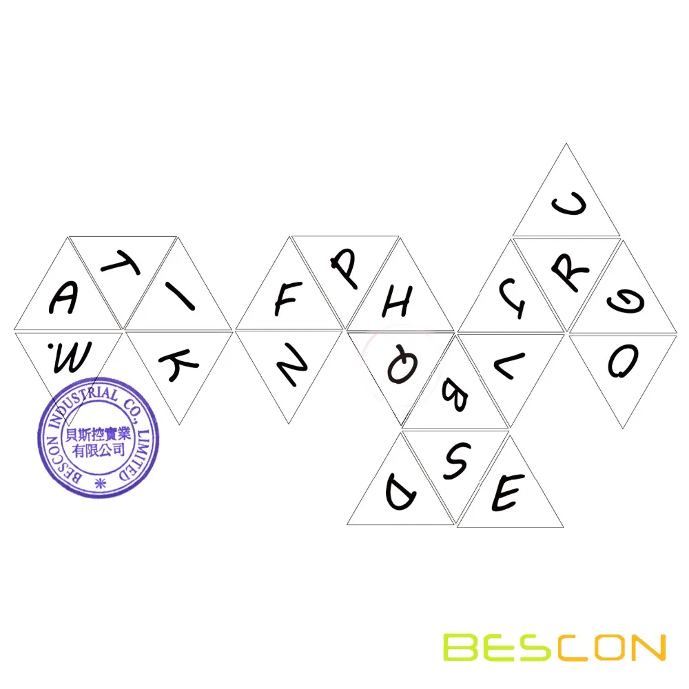 Bescon кости с буквами 20 лиц A-T Uppercase, 20 сторон письмо кости, 3 шт набор