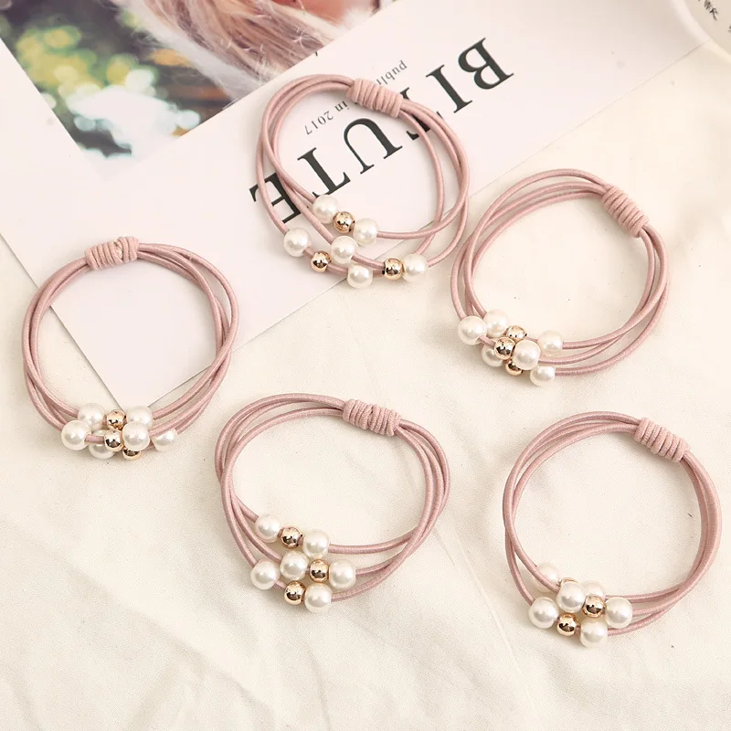 2018 Hair Accessories Pearl Elastic Rubber Bands Ring Headwear Girl Elastic Hair Band Ponytail Holder Scrunchy Rope Hair Jewelry - Image 3