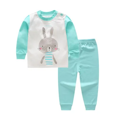Комплект хлопковой одежды для сна для маленьких мальчиков и девочек на осень и зиму, домашняя одежда для малышей, детские изысканные пижамы, ночные рубашки для малышей - Цвет: E