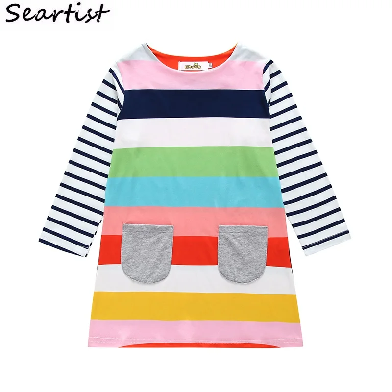 

Seartist 2019 New Baby Girls Dress Baby Dress Rainbow Striped Princess Spring Dresses Baby Girl Clothes Girls Clothes Outfit 25C