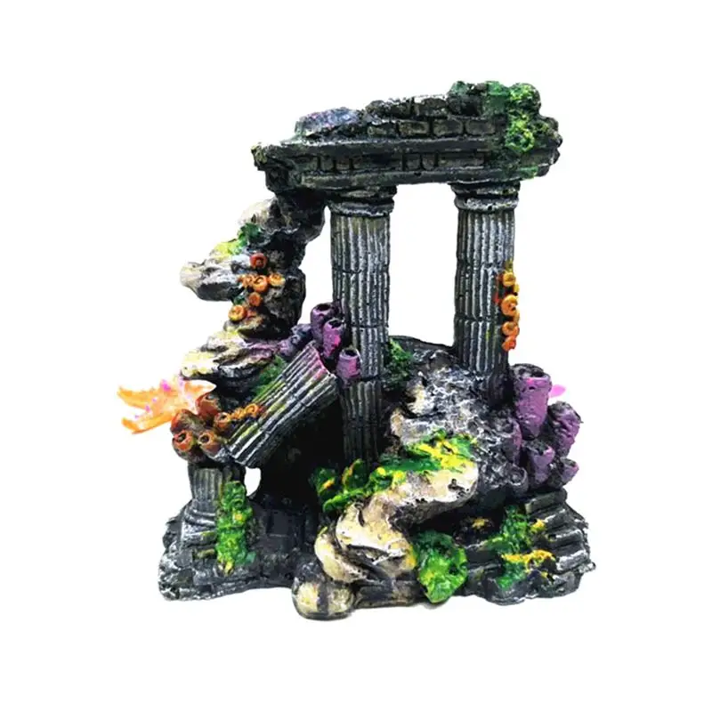 

1PC Decorative Fake Nontoxic Safe Artificial Roman Column Fish Tank Ruins Rock Aquarium Decoration Crafts Figurines Miniatures