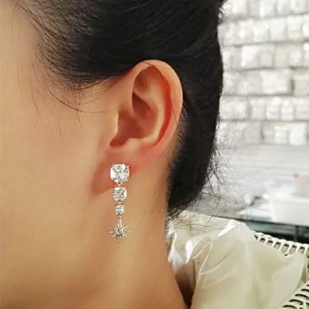 European and American popular high quality zirconia pendant ear