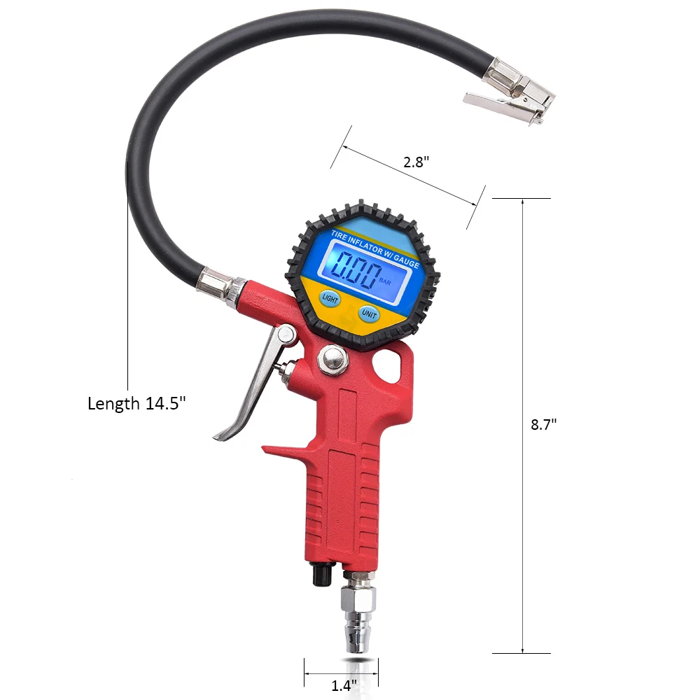 150PSI HD цифровой ЖК-дисплей Подсветка Датчик давления в шинах ручной измеритель Накачка шин инструмент для накачивания для мотоцикла автомобиля грузовика