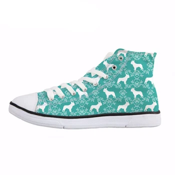 

NOISYDESIGNS Casual Women's High Top Vulcanize Shoes Bulldog Print Woman Lace Up Canvas Shoes Fashion Breathable Sneakers Female