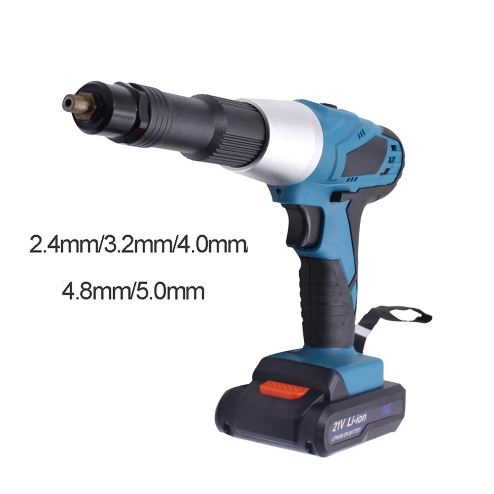 portable cordless rechargeable electric blind riveter gun support 2.4mm 3.2mm 4.0mm 4.8mm 5.0mm rivet with LED light