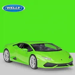 1:24 Welly Lamborghini Huracan LP610-4 зеленый/желтый/красный/белый/матовый черный литой модельный автомобиль