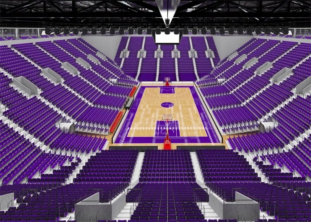 

NBA Basketball Court Backdrop Light Purple Chairs Stadium Backdrops for Photography studio