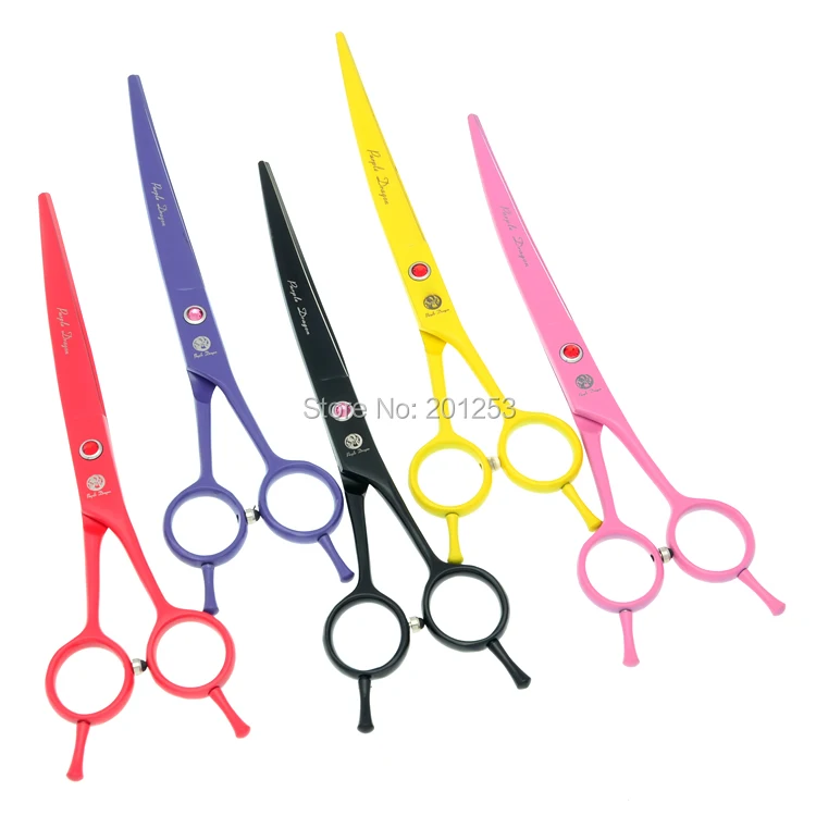 

JP440C 7.0Inch Curved Head Cutting Scissors for Dog,Pet Grooming Painted Cutting Shears with Two Tailed 5 Colors 1Pcs LZS0652