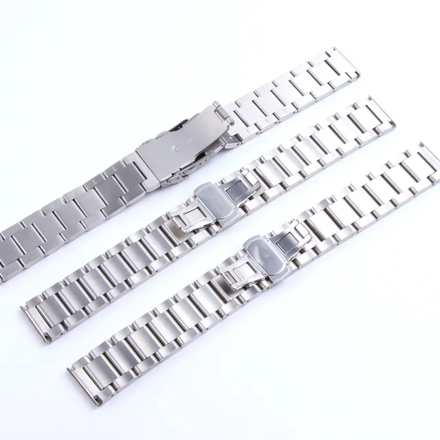 Correas de acero inoxidable para reloj, de plata, 18mm, 20mm, 21mm, 22mm, 23mm, 24mm, 26mm, 28mm, correa de Metal, pulsera de reloj Correas de acero inoxidable para reloj, de plata, 18mm, 20mm, 21mm, 22mm, 23mm, 24mm, 26mm, 28mm, correa de Metal, pulsera de reloj