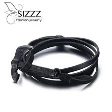 Дизайн сезона Винтаж персонализированные AX кожаный браслет для Для женщин Для мужчин