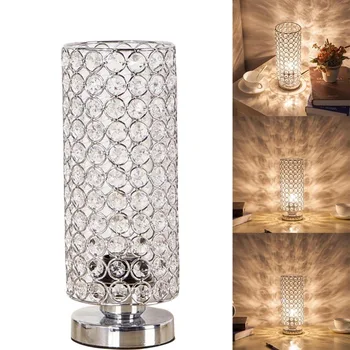 

1PCS Crystal table lamp e27/e26 lampshade living room silver bedroom desk table lamp