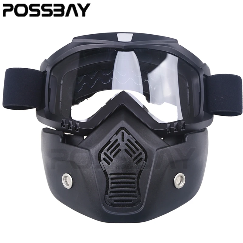 Posbay, съемная маска, очки для велоспорта, мотокросса, очки для мотоцикла, очки для открытого лица, полушлем, лыжные очки