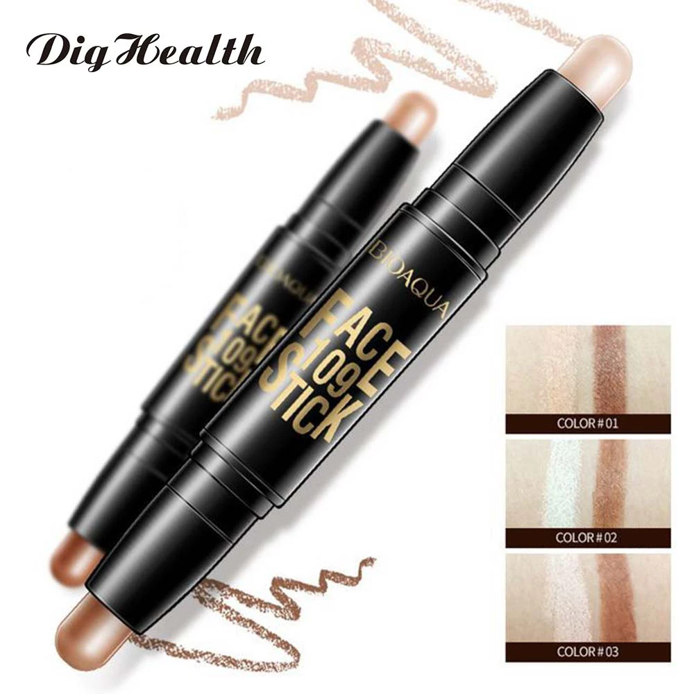 

Dighealth 2 in 1 Women Highlighter Face Concealer Contouring Bronzers Highlighters Pen Cosmetic 3D Makeup Contour Stick