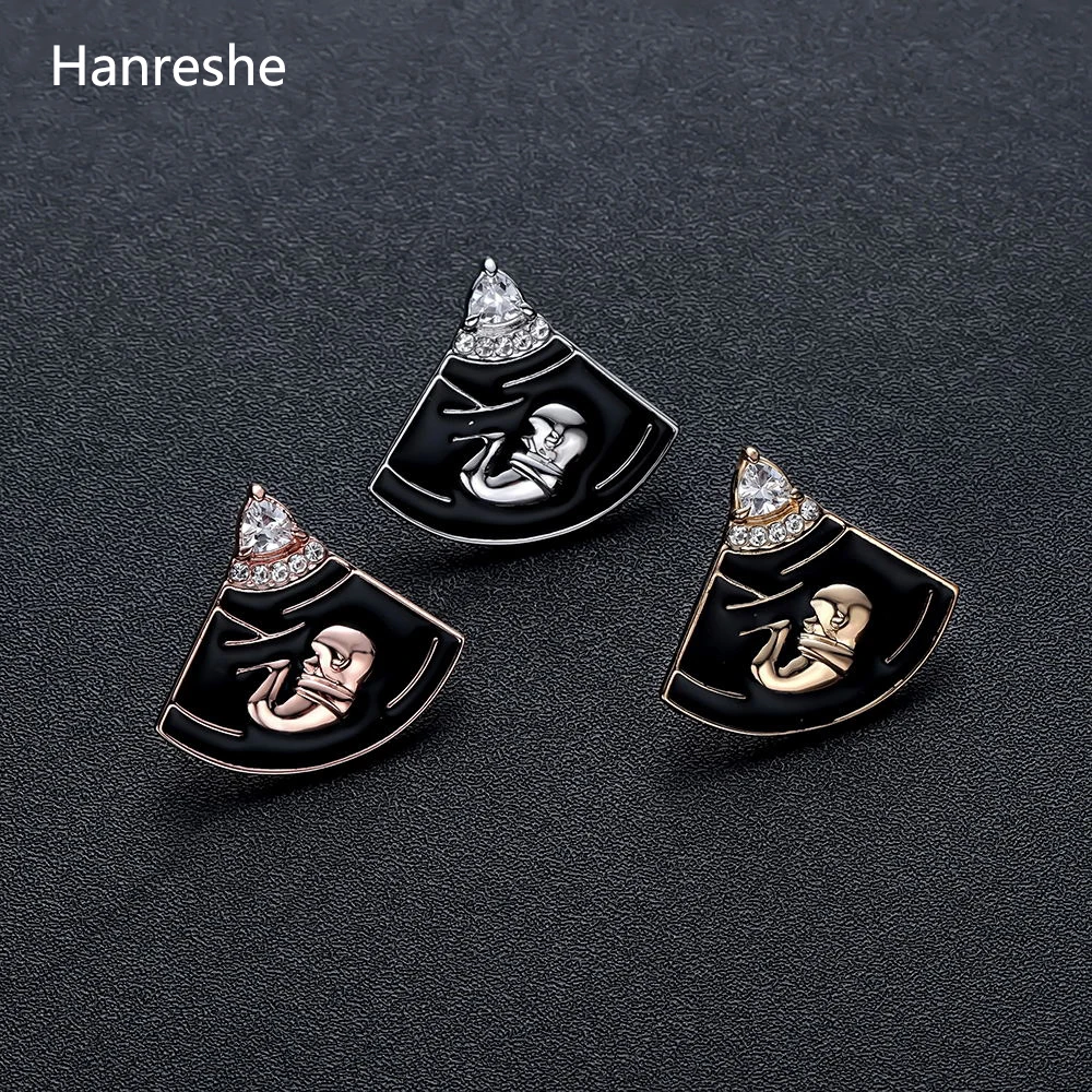 BmodePregnancyShapeBroochCutePinWomenSilverColorCrystal