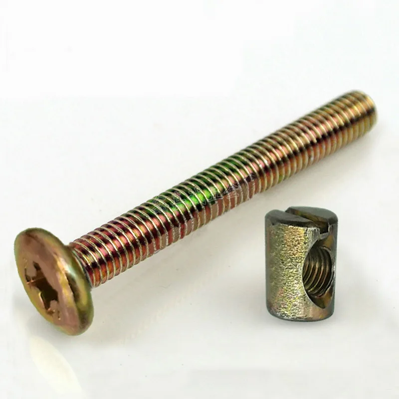 

Urijk 10Pcs M6 Bed Chair Fasten Tools Bolt Nut Set Barrel Nut Cross Dowel Beds Cots Furniture Nut Tools Parts Woodworking
