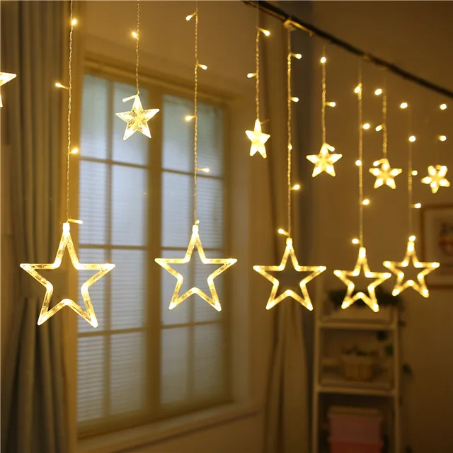 138led 8 Modes Star Led String Fairy Light Home Window Decor Icicle