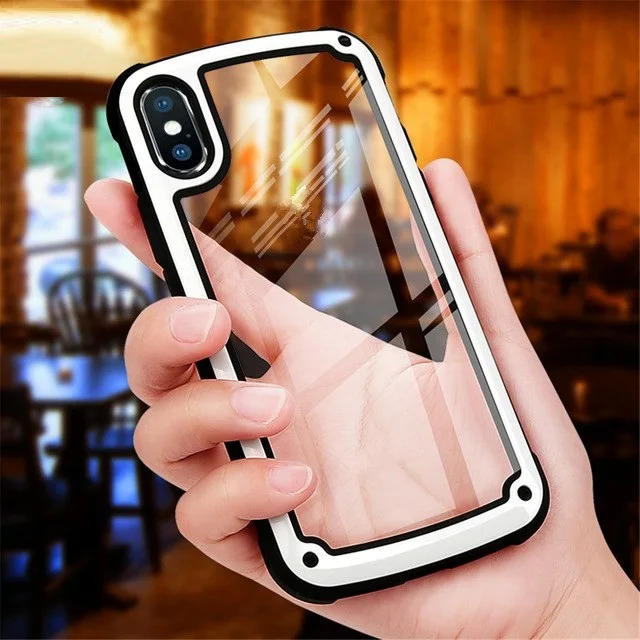 

Color Bumper Hard Case For iPhone XS Max Hoesjes Cover For iPhone 8 Plus XR XS X(10) 6 6s 7 8 Clear Phone Cases Capa Funda EEMIA