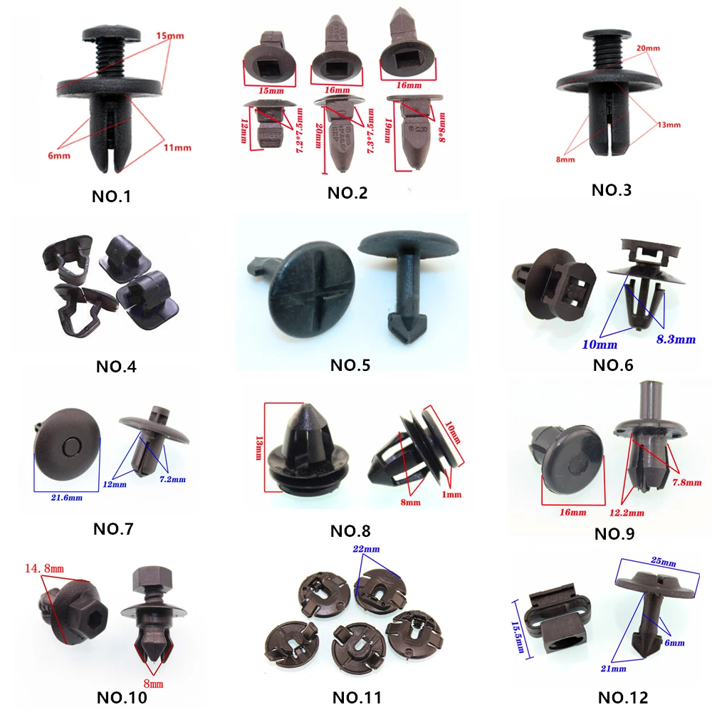 

24PCS Mixed Car Door Panel Bumper Fender Cover Chassis For Audi A3 A4 A4L A6 A6L A8 Q3 Q5 Q7 Plastic Fasteners Rivet Clip