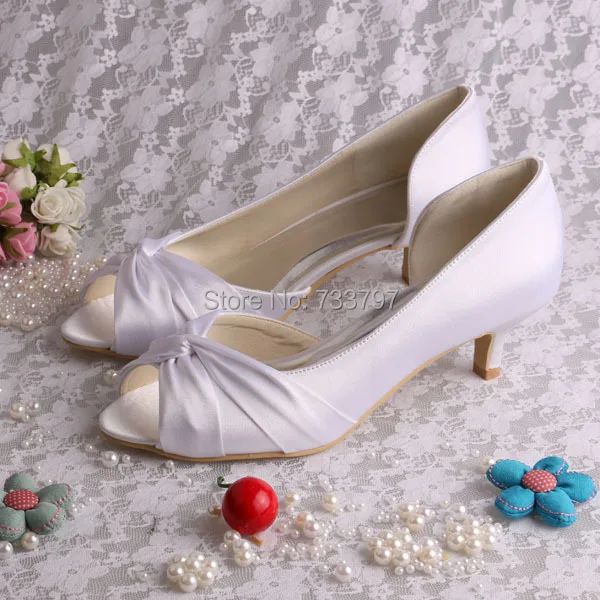 Open Toe Low Heel Pumps Wedding Shoes Woman Pumps Custom Handmade