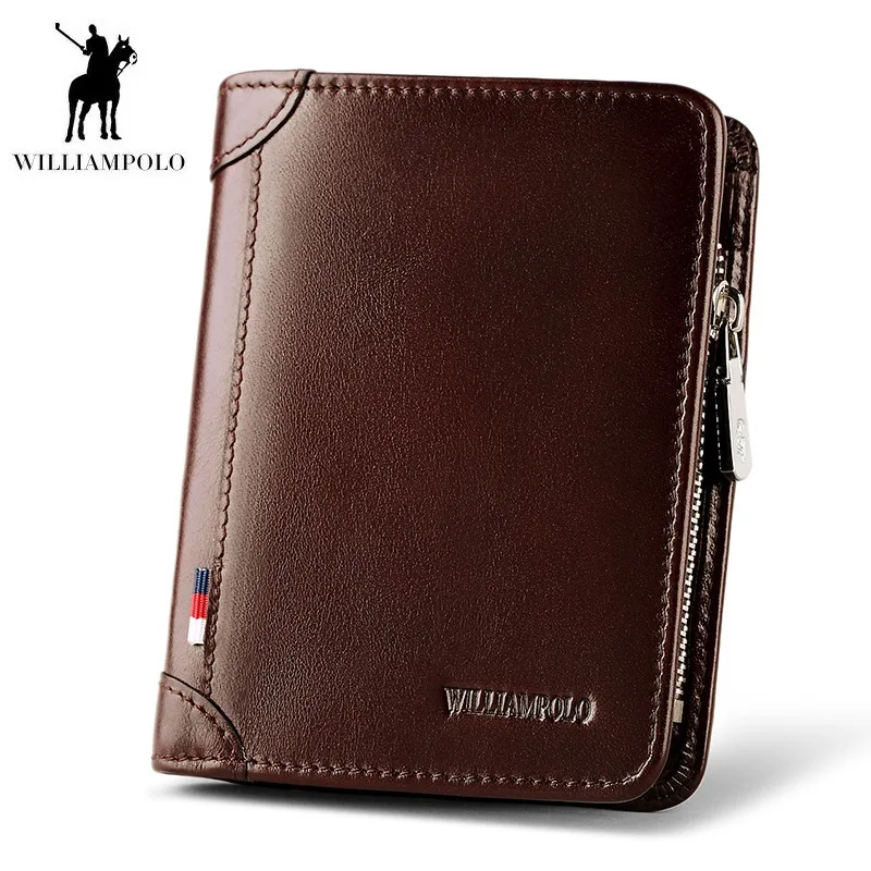 

Williampolo Genuine Leather Wallet Men Cion Purse Ultrathin Men Wallets Cowhide Holder Pocket