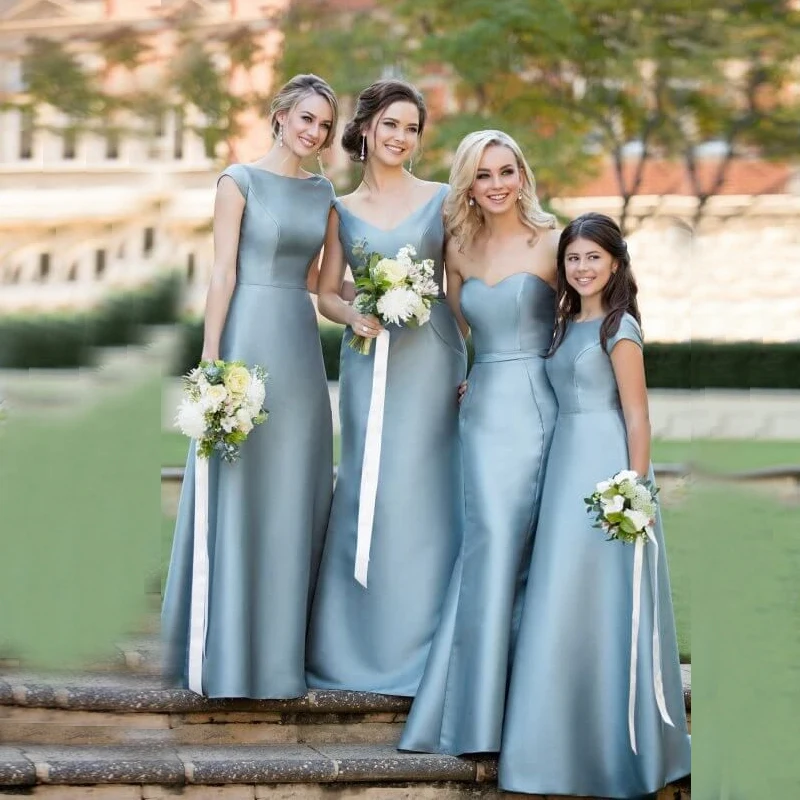 Vinca sunny elegant simple bridesmaid dresses 3 Style wedding party dress satin junior wedding