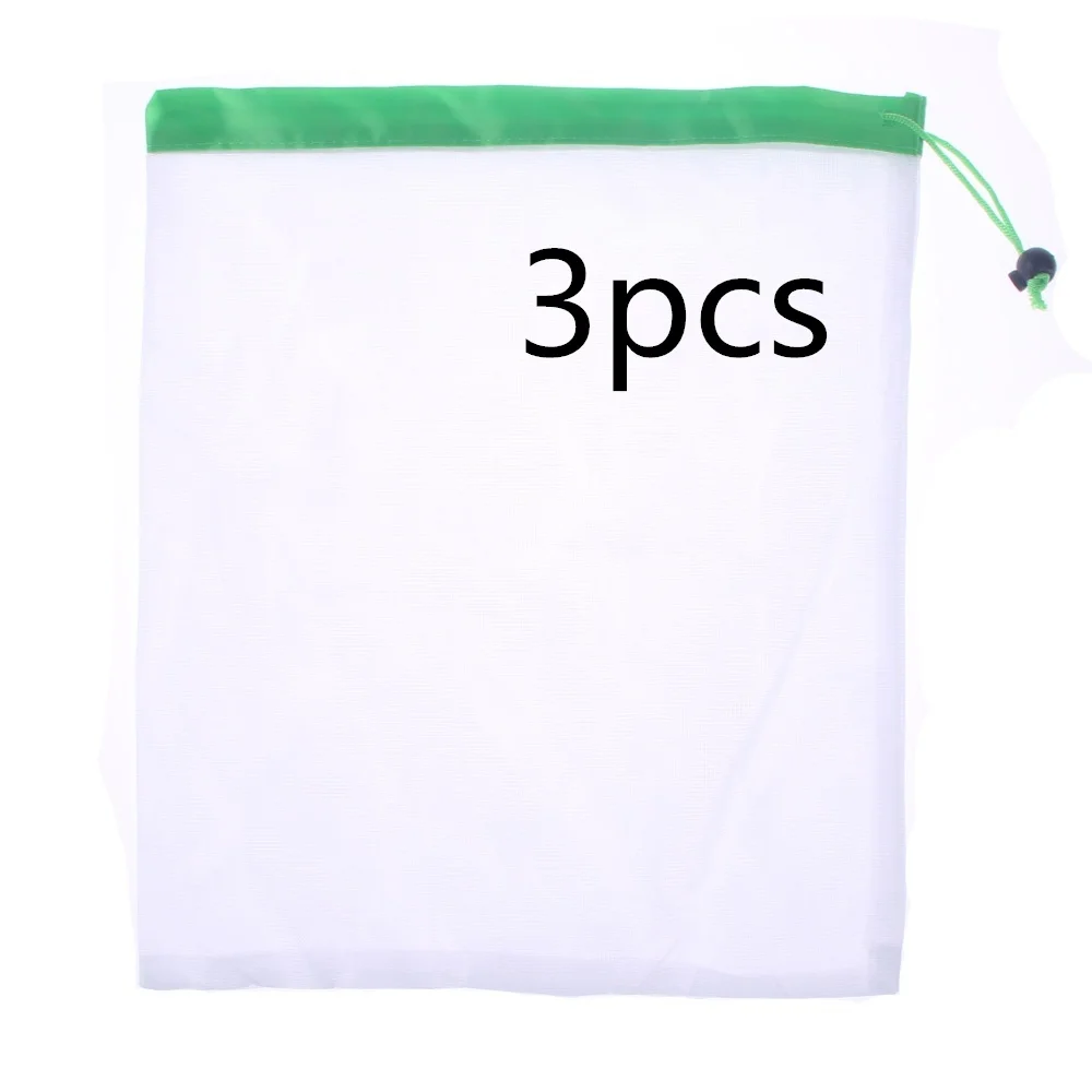 1 шт/3 шт/5 шт многоразовые сетки производят сумки моющиеся экологически чистые сумки для Хранение продуктов фрукты овощи сумка для покупок - Цвет: 3pcs