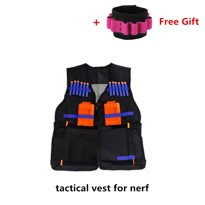 Pour Toy Gun nouveau Kit tactique gilets de sécurité réglables avec poches de fermeture de rangement Fit + poignet band comme cadeau gratuit
