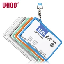 UHOO 6635 горизонтальный ABS ID держатель для карт с 10 мм Лобстер ремешок школьный держатель для карт бейдж держатели ID держатель для карт