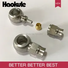 Haokule нержавеющая сталь прямой банджо 10,2 мм конец шланга AN3 тефлоновый шланг из ПТФЭ концевой фитинг тормозной системы фитинги