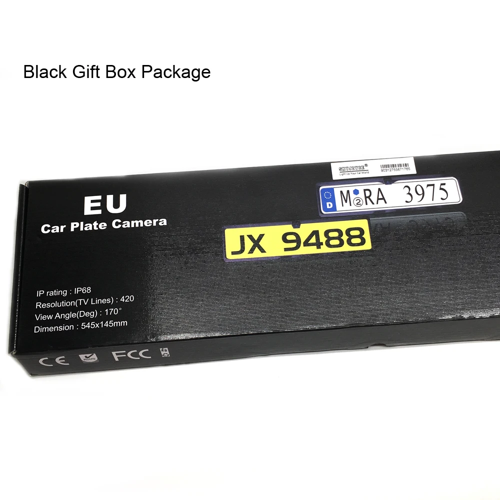 Freeshipping CCD HD rear view camera European license plate frame camera Light LED 170 backup parking rearview car camera