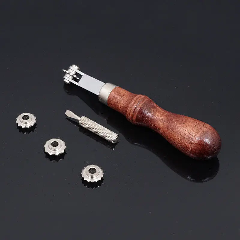 Кожа Craft Spacer комплект Системы тиснение Системы комплект интервал колеса пробивая Перфоратор Инструмент с 4 колесами 5/6/7/8 отверстий на дюйм