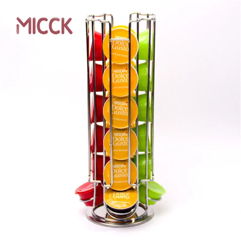 

MICCK Dolce Gusto Coffee Pod Holder Manual Rotating Rack 24 PCS Coffee Capsule Stand Capsules Storage For Dolce Gusto Display