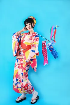 

Japanese Kimono Female Camellia Handle Kimono Bathrobe Dress Suit