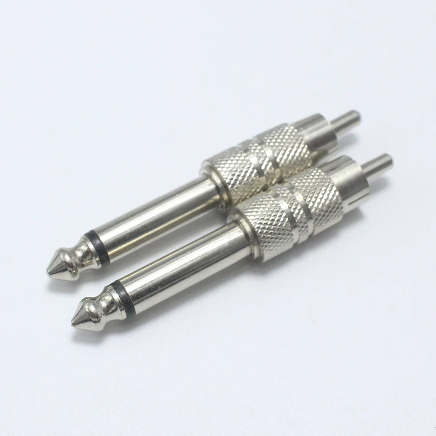 EClyxun 10 шт. DIY 6 35/6 5 мм 2 полюсный моно штекер RCA папа AV аудио адаптер для микрофона