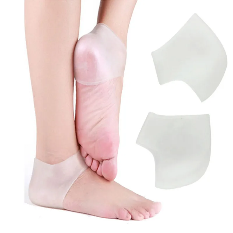 

1Pair Silicone Moisturizing Gel Heel Foot Sock Ankle Protector Pain Relief Plantar Fasciitis Heel Bottom Cracked Protective Pad