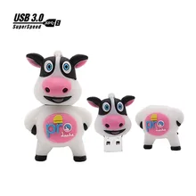 Vaca dos desenhos animados pen drive flash USB pendrive 8GB GB GB 64 32 16GB memory stick presente Personalizado bonito animal flash drive usb3.0