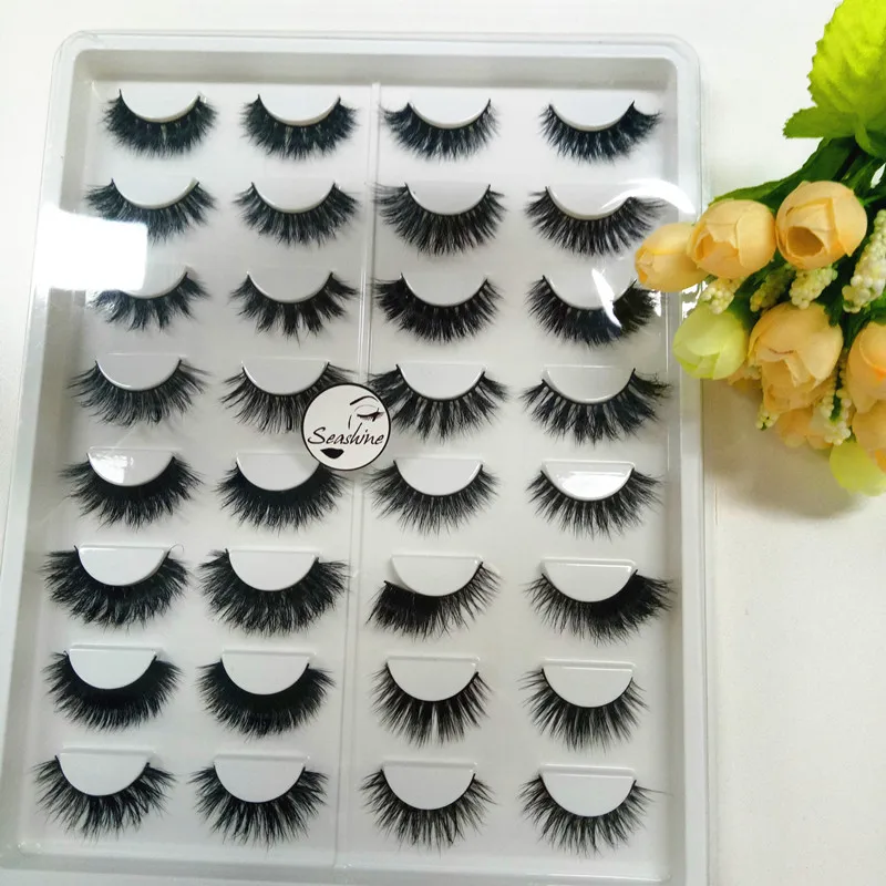 

New style 3D mink eyelash Handmade False Eyelashes Beauty Makeup Mink Eyelashes 16pairs/set