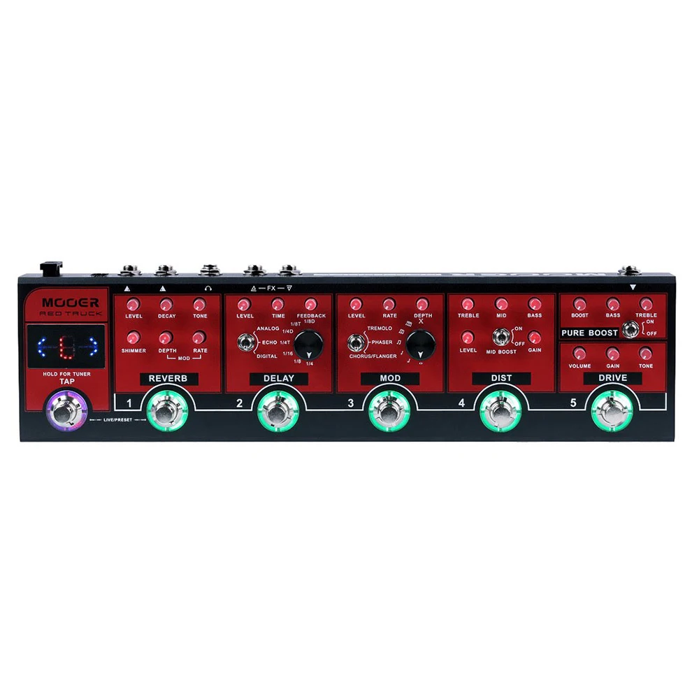 

MOOER Red Truck Effect Pedal Built-in Tuner Tap Tempo 4 Cable Methodconnection Fully Comprehensive Collection