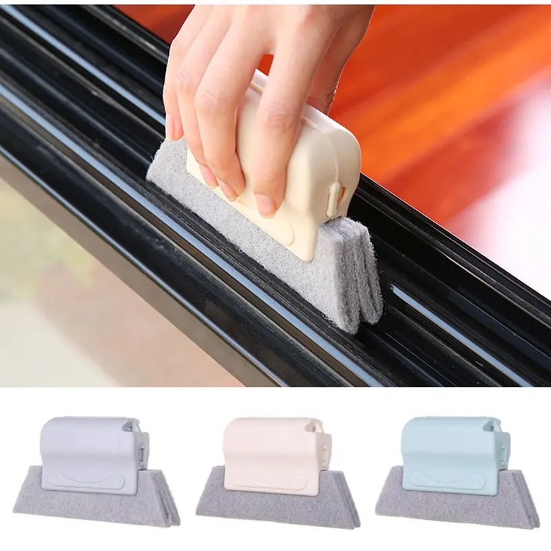 

1pc Window Door Track Groove Corner Keyboard Slot Cleaning Brush Kitchen Sponge Hand Held Gap Brush Door Household Tools