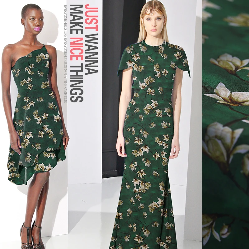 Цифровой струйный крепдешин шелковая ткань мягкая для платья из натурального